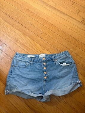 Universal Thread Light Blue High-Rise Button-Fly Denim Shorts